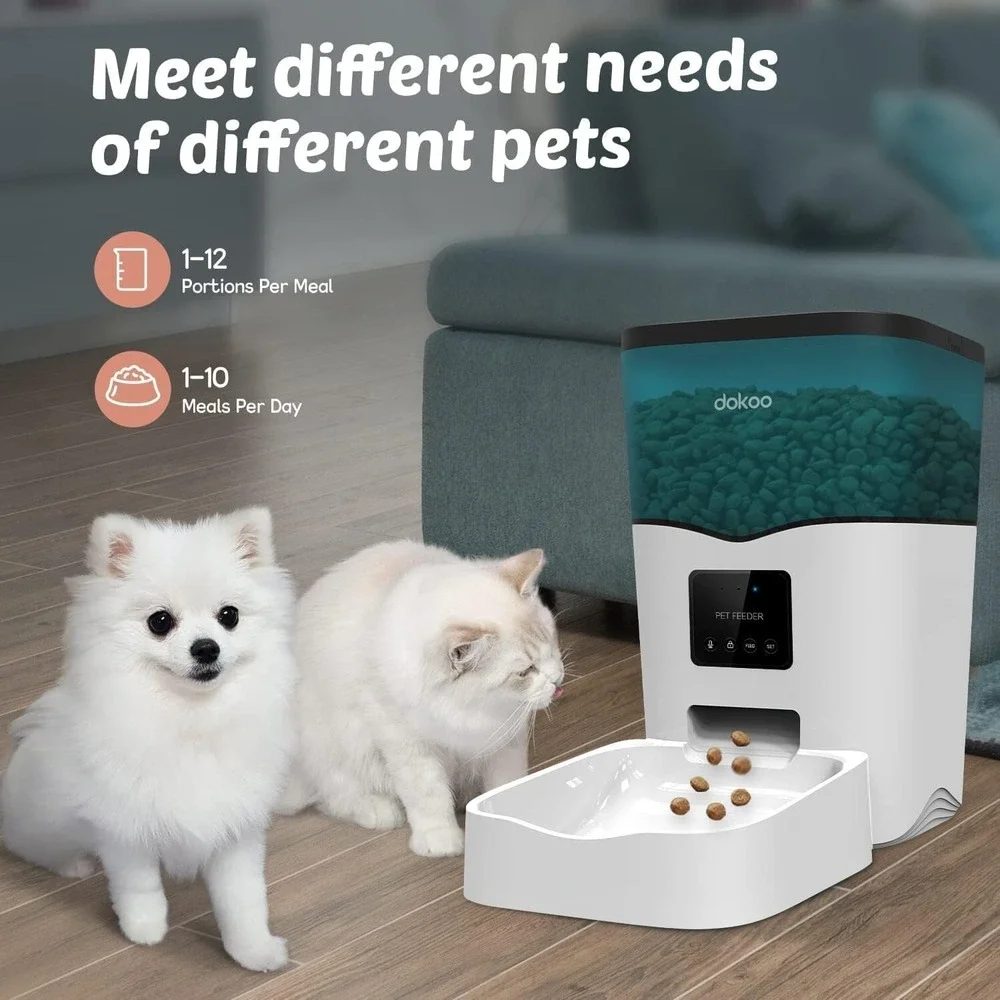 Smart Automatic Pet Feeder with Wi-Fi, Voice, Food Dispenser for Dogs & Cats